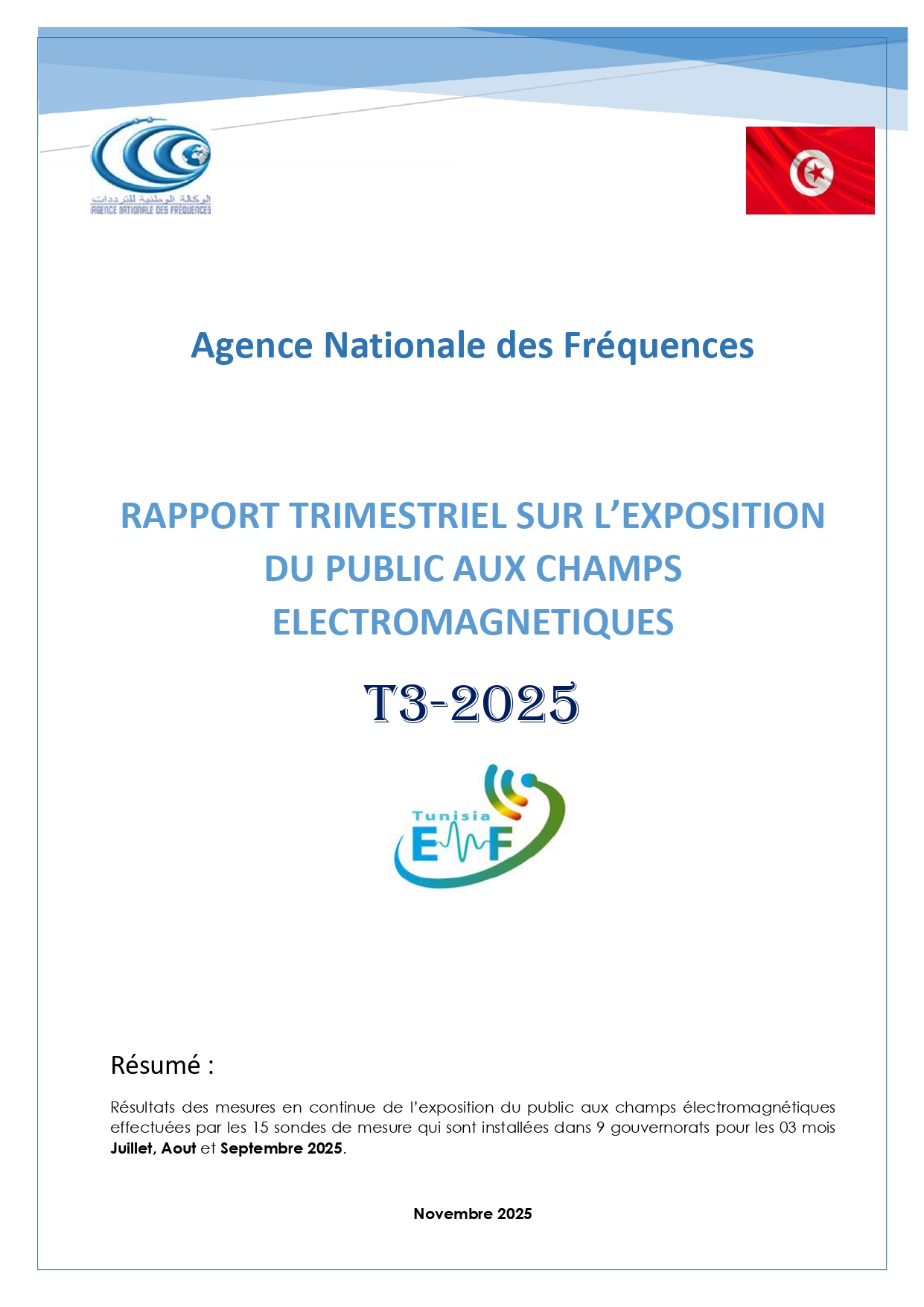 RAPPORT TRIMESTRIEL SUR L’EXPOSITION DU PUBLIC AUX CHAMPS ELECTROMAGNETIQUES T3-2025