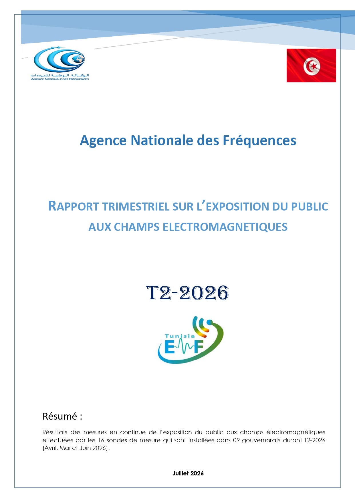 RAPPORT TRIMESTRIEL SUR L’EXPOSITION DU PUBLIC AUX CHAMPS ELECTROMAGNETIQUES T2-2026